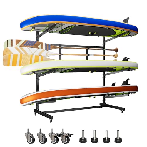 METAN 3-Level Wide Metal Kayak Storage Rack, 59” Black