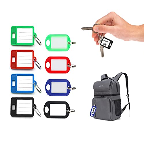 80 pcs Plastic Avec Porte-CléS éTiquettes Cle à Bagagesclair Porte-CléS éTiquettes En Plastique Multicolore,RéSistant Aux IntempéRies, pour éTiquette de Bagage, éTiquette pour Animaux de Compagnie Cover