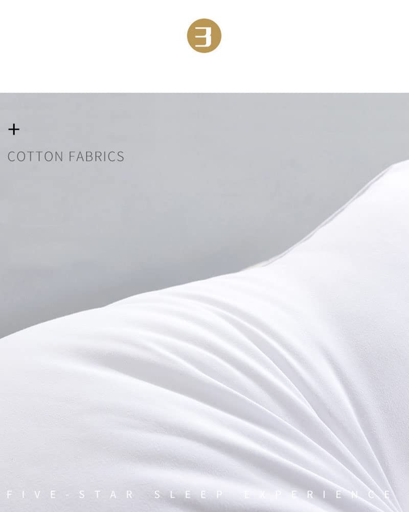 MISSMAO Oreiller 48x74 Lot de 2 pour Le Lit Coussins pour Dormir et Décoratifs Antiallergiques Anti-Acariens et Rafraichissant Rectangulaire Oreillers de Lit,Blanc,48x74cm(700g)