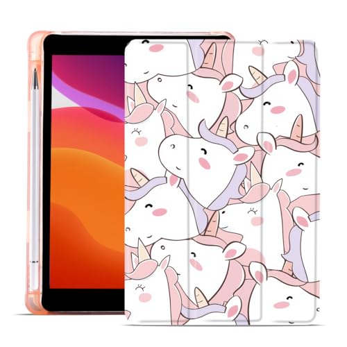 Evitez les rayures sur iPad 10e gén grâce à cette coque fine licorne avec porte-crayon