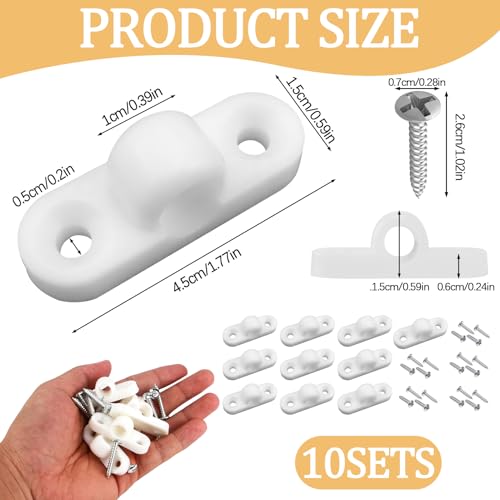 10 Stück Set Vorzeltösen für Wohnmobil und Wohnwagen mit 20 Schrauben, Flexible Installation Robustes PP Kunststoff Camping Zubehör, Fixieren Sie die Pleuelstange effektiv (Horizontale)