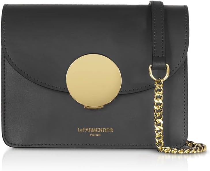 LeParmentier New Ondina Mini Shoulder Bag, Calf Leather, Gold Hardware, 6.7 x 5.1 x 3 inches