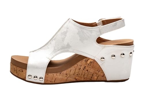 Image of Corkys Footwear Womens Carley Wedges, Featuring Corkys EVA Foam Cushioned Insoles, A 2.5 Inch Heel, Lightweight For All Day Wear, And Hook And Loop Closure