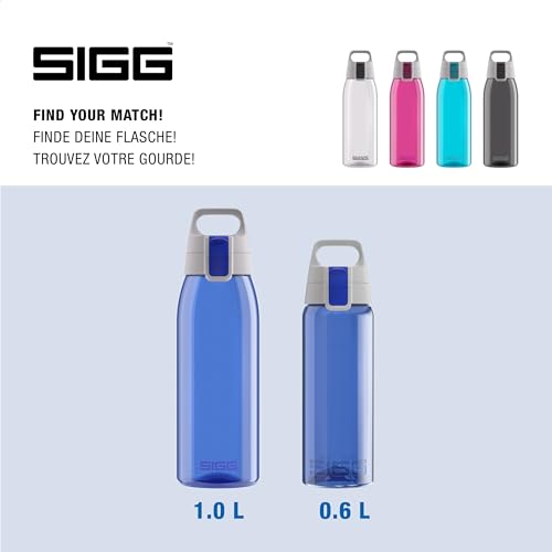 Sigg - Tritan Trinkflasche - Total Color ONE Blue - Für Kohlensäurehaltige Getränke Geeignet - Spülmaschinenfest - Auslaufsicher - Leicht - BPA-frei - Blau - 1L 5