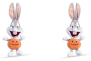 Looney Tunes for Pets Bugs Bunny Halloween Bug Head Pumpkin Plush Dog Toy 2-Pack