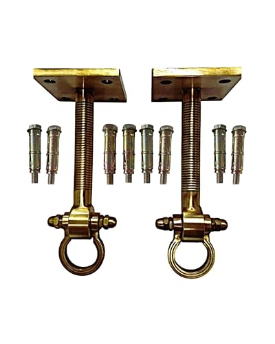 Image of Strong Sturdy Heavy Duty HI-Grade Quality Bearing Ceiling KADA Swing, Patio Antique Finish Brass 25MM Rod with Weight Capacity of 1000KG, (Pack of 2PCS) (10 INCH Antique Finish Bearing Ceiling KADA)