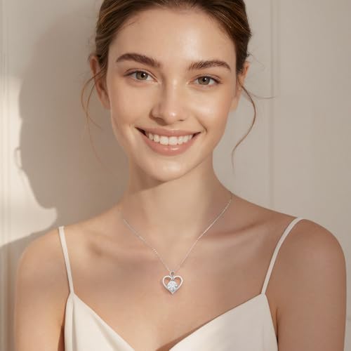 Seelove Moissanite Heart Infinity Pendant Necklace, 925 Sterling Silver 18K Gold Plated, Lab-Created Jewelry Gift for Women Her Mom Wife Girlfriend Daughter Anniversary Birthday Wedding2
