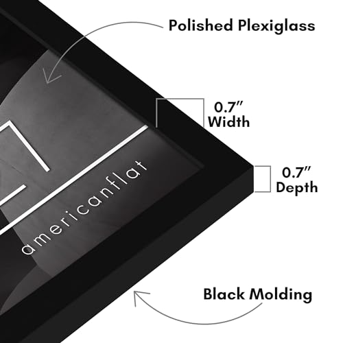 Americanflat 20x27 Picture Frame with Polished Plexiglass - Streamline Collection - Thin Border Picture Frame for Wall Display - Hanging Hardware Included - Black
