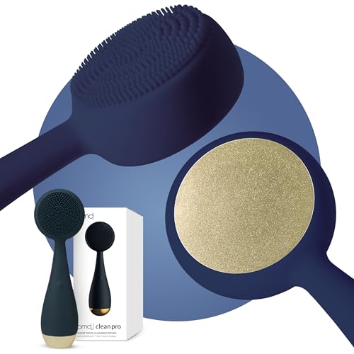 PMD Clean Pro - Smart Facial Cleansing Device with Silicone Brush & ActiveWarmth Anti-Aging Massager - Waterproof - SonicGlow Vibration Technology - Clear Pores & Blackheads - Lift, Firm, & Tone Skin
