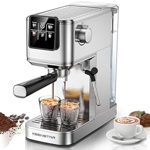Espresso Machine 20Bar, Hot & Iced Coffee Machine with Rapid Cold Brew, Espresso Maker with Steam Wand, Touch Screen with 37oz Water Tank for Latte, Cappuccino, Gift for Coffee Lover