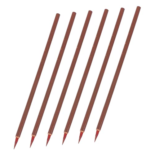 DOITOOL 6pcs Little Red Writing Brush Set Chinese Calligraphy Brush Small Red Hair