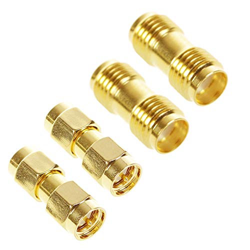 Demino 2pcs SMA Hembra a SMA Conector Hembra Recto, Dos 2pcs Adaptador Recto SMA Masculino Adaptador para Antena RF SMA Macho Doble Conector SMA SMA Radio de Dos vías