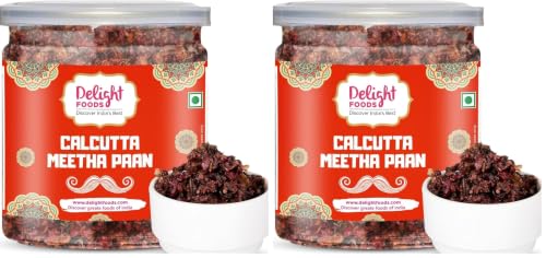 Image of Delight Foods Calcutta Meetha Paan Mukhwas 300g | Sweet Paan Mouth Freshener & Digestive | Made with Gulkand, Betel Leaf & Fennel | No Supari | Refreshing After-Meal Snack (Pack of 2)