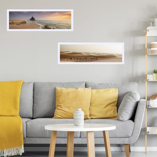 Image of JCJMY 13x39 Picture Frame White for Puzzles Poster Photo Picture, Horizontal and Vertical Formats for Wall Hanging, 13 x 39 Wall Gallery Poster Photo Puzzles Frame for 13 by 39 Photos Posters, White