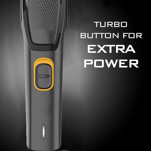 Image of HTC Trimmer Men, Beard Trimmer for Men, Professional Hair Clipper, Cordless Professional Hair Trimmer Titanium coated blade waterproof Trimmer 90 min Runtime 12 Length Settings (Black, Yellow)