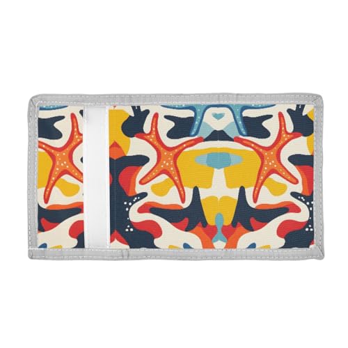ALAZA Kids Wallets for Boys Girls Toddler Trifold Wallet Children Small Camouflage Starfish with Zipper Coin Pocket2