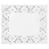 Paquete de 140 tapetes rectangulares de papel de encaje de 11.8 x 15.7 pulgadas, almohadillas a prueba de aceite para embalaje de pasteles, decoración de mesa y manteles individuales absorbentes