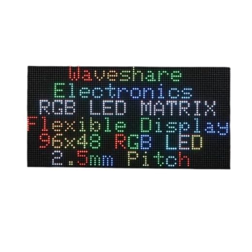 TUOPUONE Flexible RGB Full-Color LED Matrix Panel Compatible with Raspberry Pi/Raspberry Pi Pico / ESP32 2.5mm Pitch 96x48 Pixels Adjustable Brightness and Bendable PCB