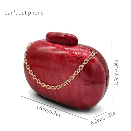 Image of Acrylic Evening Clutch Bag for Women Shell Shape Shoulder Crossbody Bag Glitter Marble Purse Handbag