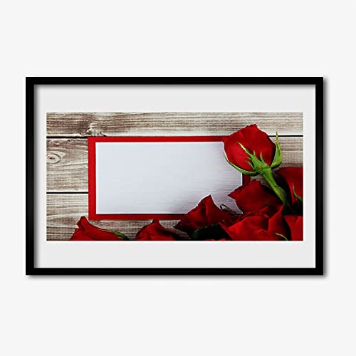 Photo murale salon chambre affiche avec cadre fleurs de roses Tulup 60x40
