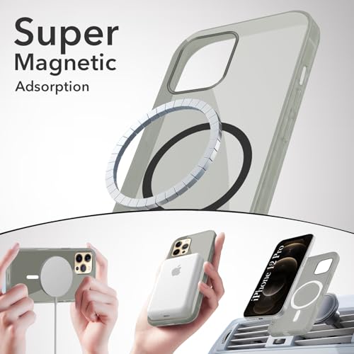 Image of Jkobi Lifetime Anti-Yellow MagSafe Compatible Clear Back Cover Case for Apple iPhone 12 Pro (Sleek Hard Crystal | Shockproof and Camera Protection)