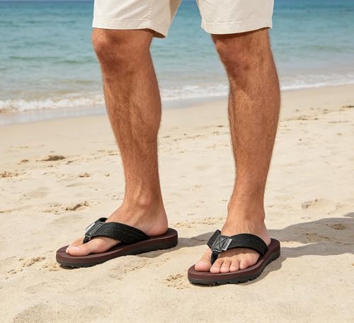 Image of Eagsouni Mens Womens Flip Flops Beach Thong Sandals | Unisex Comfortable Walking Thong Sandals，Beach Pool Water Slip On Indoor Outdoor