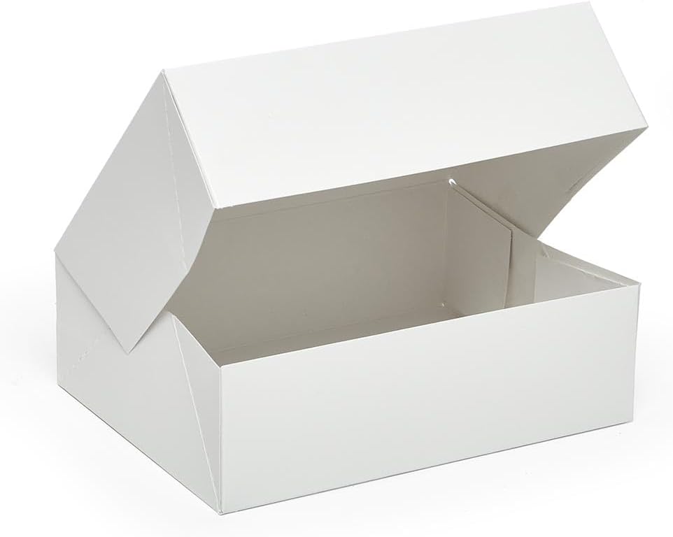 100ea - 5x5x2 White Matte Premium Auto-Popup Bakery Box | Width: 5"