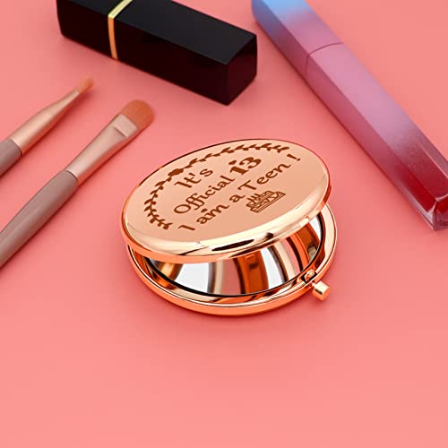 Happy 13Th Birthday Gifts For Girls Teenager Travel Makeup Mirror 13 Year Old Birthday Gifts For Daughter Granddaughter Niece Best Friend Sister 13Th Birthday Gifts For Her Compact Makeup Mirror #TOP3