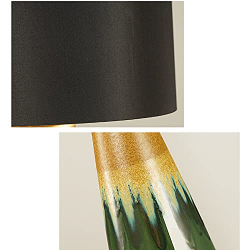FAZRPIP Green Glazed Ceramics Table Lamp With Black Fabric Lampshade Ceramics Desk Lamp Bedroom Bedside Lamp Large Table Lamps For Living Room Study Desktop Lamp 78×38cm steampunk buy now online FAZRPIP Green Glazed Ceramics Table Lamp With Black Fabric Lampshade Ceramics Desk Lamp Bedroom Bedside Lamp Large Table Lamps For Living Room Study Desktop Lamp 78×38cm steampunk buy now online