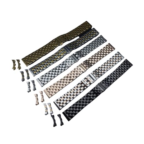 Run Ken 24mm 23m 22mm 21mm 20mm 19mm 18mm 16mm 14mm 12mm金属腕時計バンドプレミアムソリッドステンレス鋼の時計ブレスレットストラップ(Black,14mm)