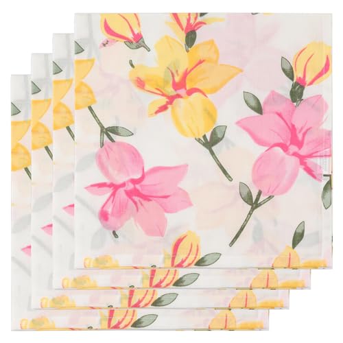 Servilletas de tela algodón flores 20x20 pulgadas x4 miniatura 3