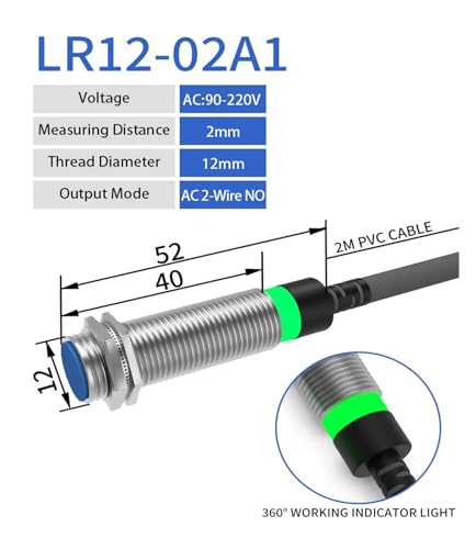 Capteur de proximité inductif M12 anti-interférence DC10-30V pour usine - 3