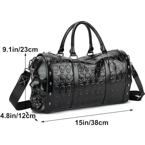 Downupdown Skull Duffel Bag for Women&Men Carry-On Luggage Gym Tote Bags Large Handbags Shoulder Bag Satchel Travel Bags2
