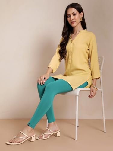 Image of TWIN BIRDS Women Viscose Ankle Leggings | Stretchable Kurti Wear Bottom