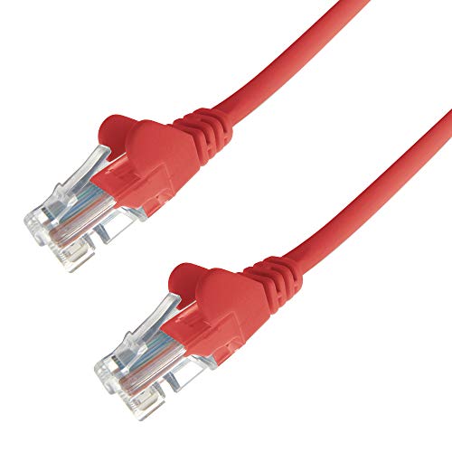 Group Gear 28-0030R 3 m RJ45 UTP CAT 5e 24AWG Stranded Flush Moulded Snagless Network Cable - Red, 3 meters