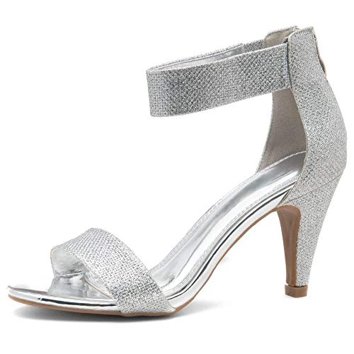 Herstyle RROSE Women s Open Toe High Heels Dress Wedding Party Elegant Heeled Sandals Silver 9.0