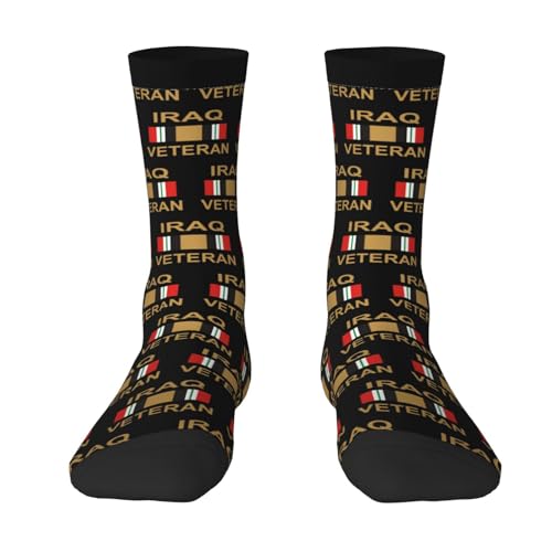 Chaussettes en coton pour hommes, motif vétéran de l'Irak avec ruban, chaussettes décontractées