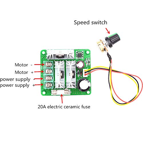 2 pack DC motor controller Stepless speed governor 6V-90V pwm DC motor speed controller PLC 15A