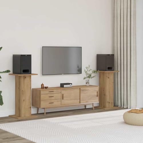 Lautsprecherständer 2 STK. Artisan-Eiche 30x30x60 cm, Boxenständer aus Holzwerkstoff mit hohlem Design, stabil und robust, für bessere Klangqualität durch Vibrationsreduktion