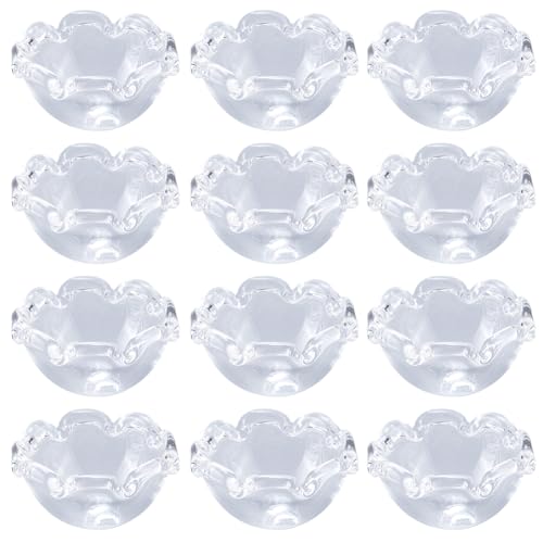 SOFPLATE 1 Box 20Pcs Clear Bellflower Jellyfish Charm Beads 21x13mm Glass Flower Beads Spacer Bead Caps Cone Findings for Jewellery Wind Chimes Making DIY Earrings Crafts