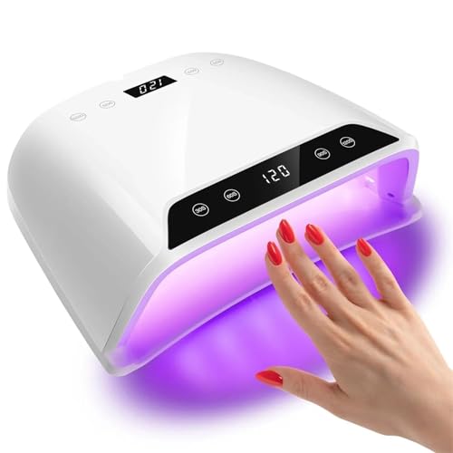Lámpara UV LED para uñas, Lámpara UV LED de 480 W for uñas, secador 108 con modo luz roja, lámpara manicura gran espacio, 4 temporizadores(Z32)
