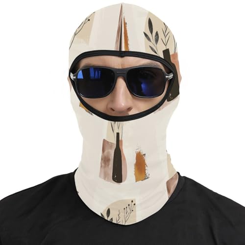 Pasamontaña térmico para hombre y mujer, máscara facial estampada en beige y marrón, ideal para esquí, motocicleta y clima frío miniatura 3