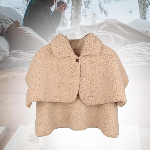 Women Winter Shawl Wrap Shoulder Shawl Cape Ponchos Thermal Fleece Shawl Neck Protective Pad for Festival Gift Plane4