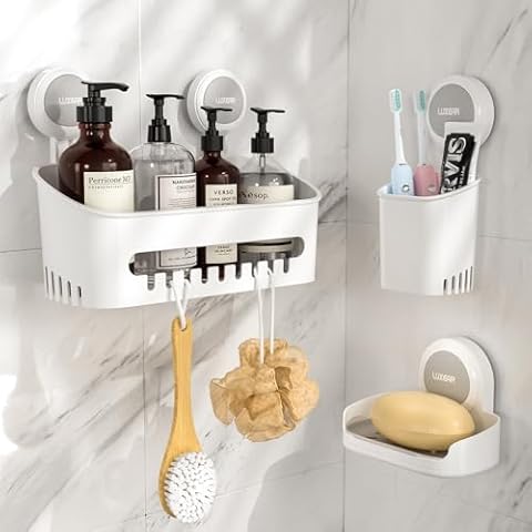Luxear Suction Cup Shower Caddy Set Cover