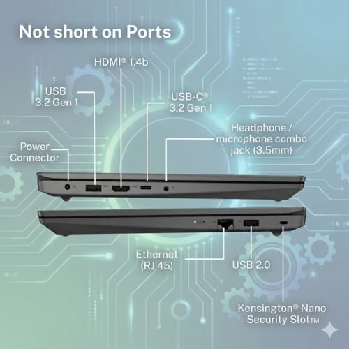 Image of Lenovo V14 Laptop, 13th Gen Intel Core i3-1315U, 14 inch FHD (1920x1080) Antiglare Display, 8GB RAM, 512GB SSD, Windows 11 Home, Office 2024, Thin & Light (1.43kg), Iron Grey,