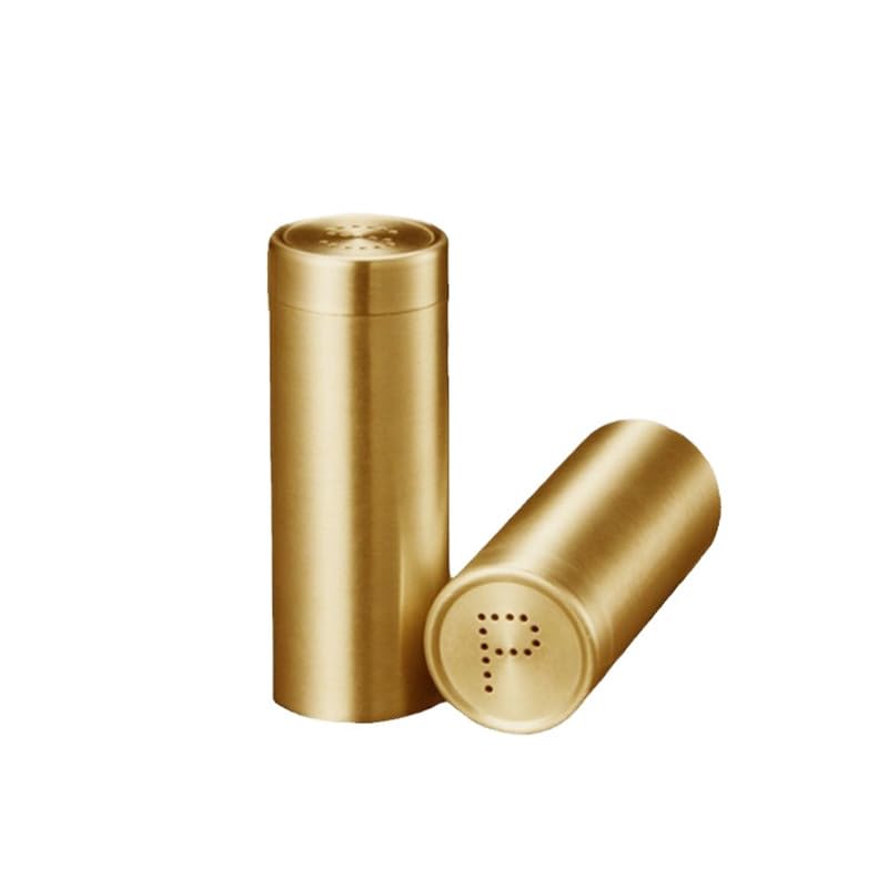 2-Pack Salt Pepper Shakers, 304 Stainless Steel, 3OZ, Gold, Large