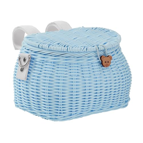 Cesta de bicicleta para niños, cesta de almacenamiento duradera para manubrio de bicicleta, color azul