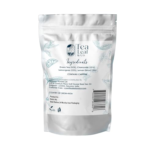 Image of Chamomile Green Tea (3.5oz /100gm), Natural Herbal Infusion, 50 Tea Bags