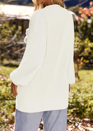 Image of MEROKEETY Long Sleeve Oversized Cardigan Sweaters for Women | Fall Winter Sweaters, Open Front, Chunky Knit, 2026 Casual Work Outerwear with Pockets