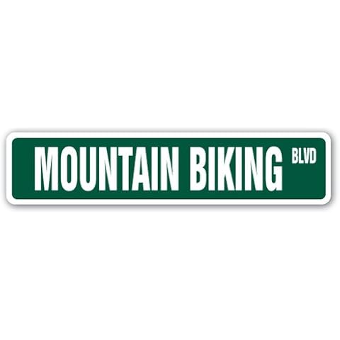 SignJoker] Mountain Biking Street Sign Biker Bike Bicycle Rider Wall Plaque Decoration Cover